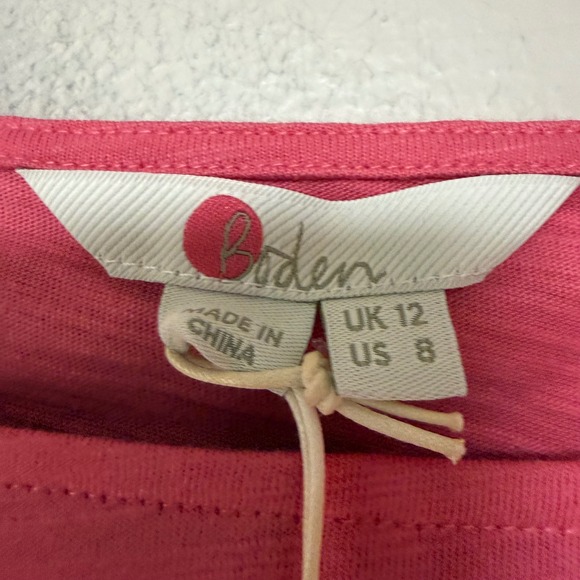 Boden Pink Cotton Eyelet Embroidered Short Sleeve Top J0386 US 8 - Picture 5 of 8